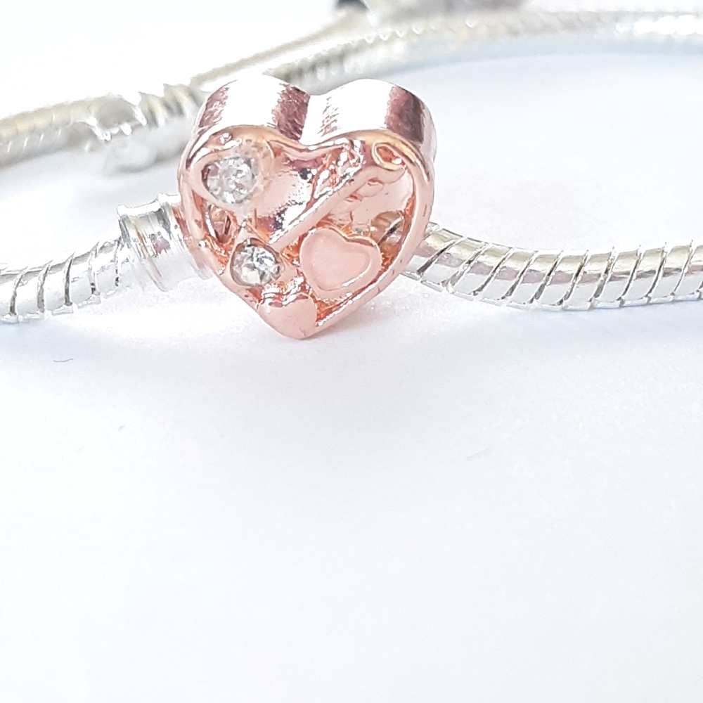 Rose Gold Heart with Arrow | Fits Pandora